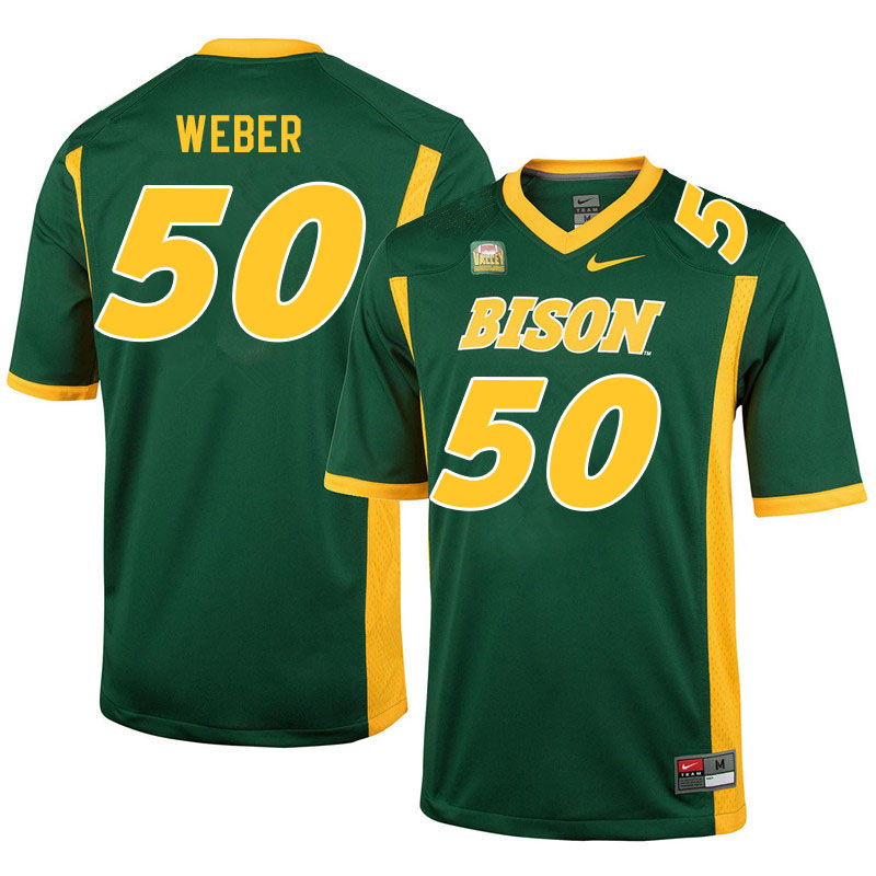 Men #50 Brayden Weber North Dakota State Bison College Football Jerseys Sale-Green